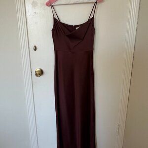 BHLDN Cali Satin Cowl Neck Midi Slip Dress - Worn Once